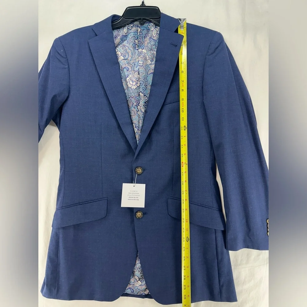 INDOCHINO Mens Solid Blue WOOL Sport Coat‎ Suit Jacket Blazer NEW NWT 36